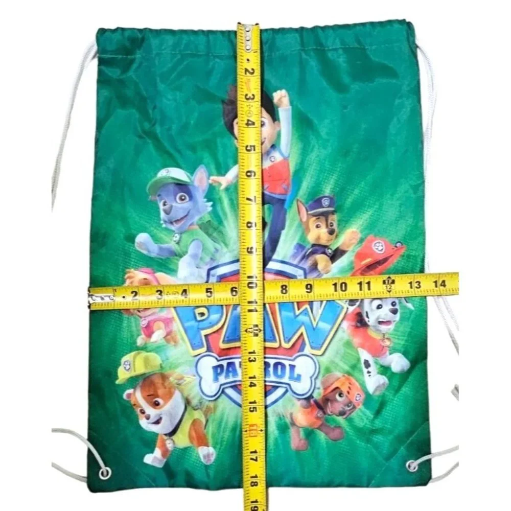 Paw Patrol Drawstring Backpack Trick or Treat Candy Green Halloween Costume Bag